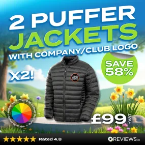 2x Embroidered Workwear Result Puffer Jackets Bundle