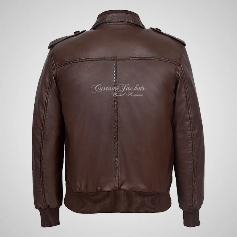 Carter Men's Leather Bomber Jacket Soft Lambskin Napa Jacket