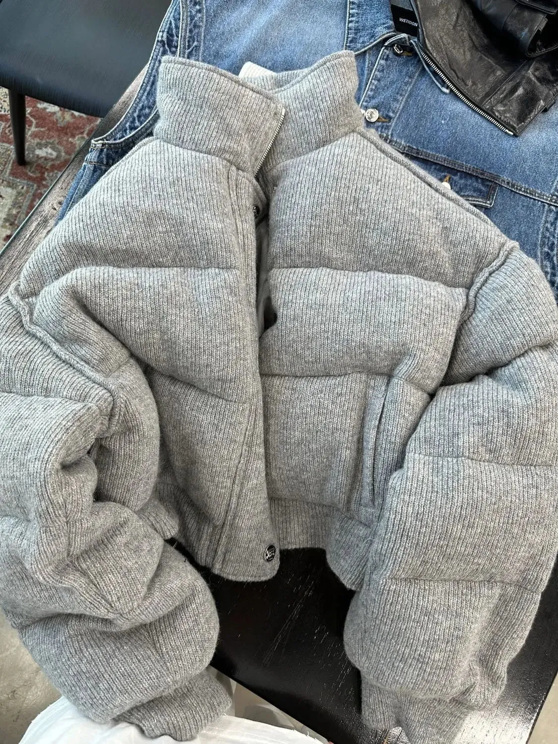 Cold Feelings Gray Puffer Coat