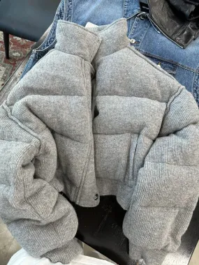 Cold Feelings Gray Puffer Coat