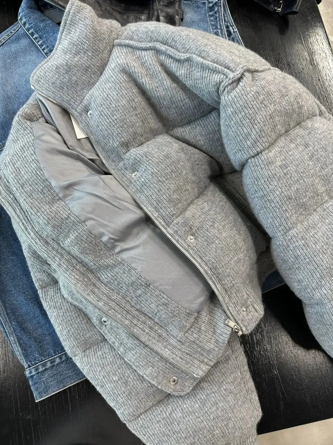 Cold Feelings Gray Puffer Coat