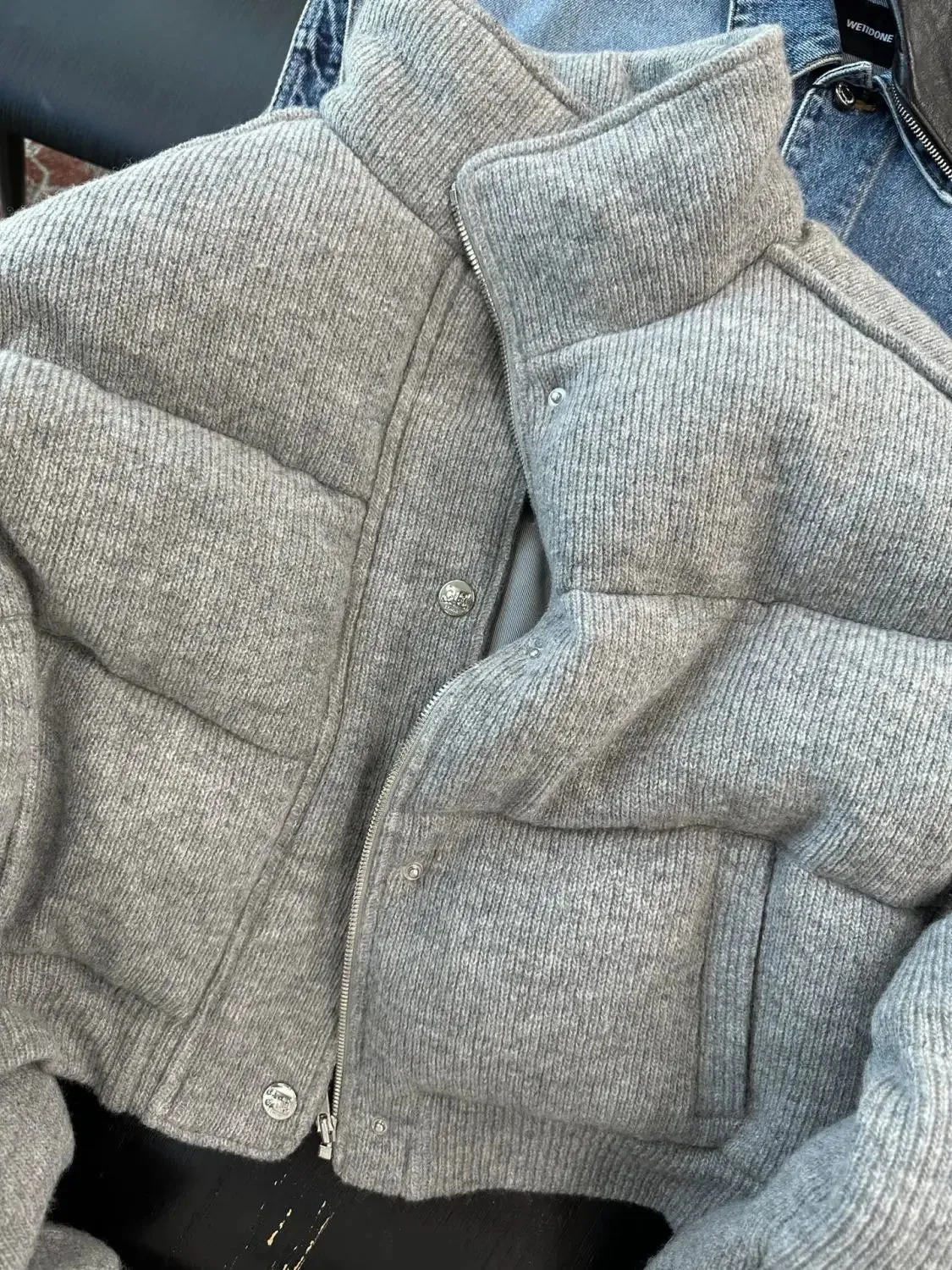 Cold Feelings Gray Puffer Coat