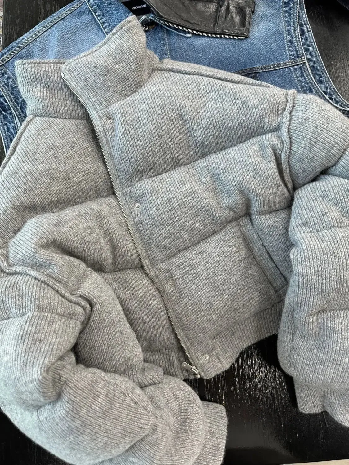 Cold Feelings Gray Puffer Coat