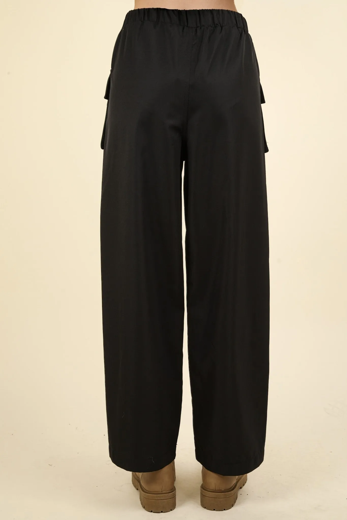 DARCY CASUAL CARGO PANTS - BLACK