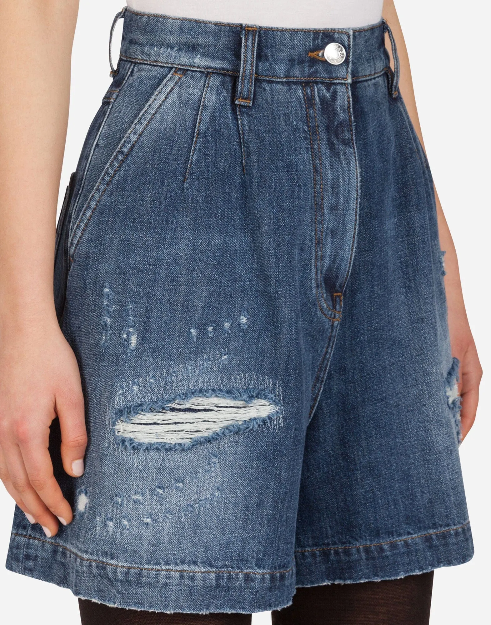 Denim Shorts With Rips
