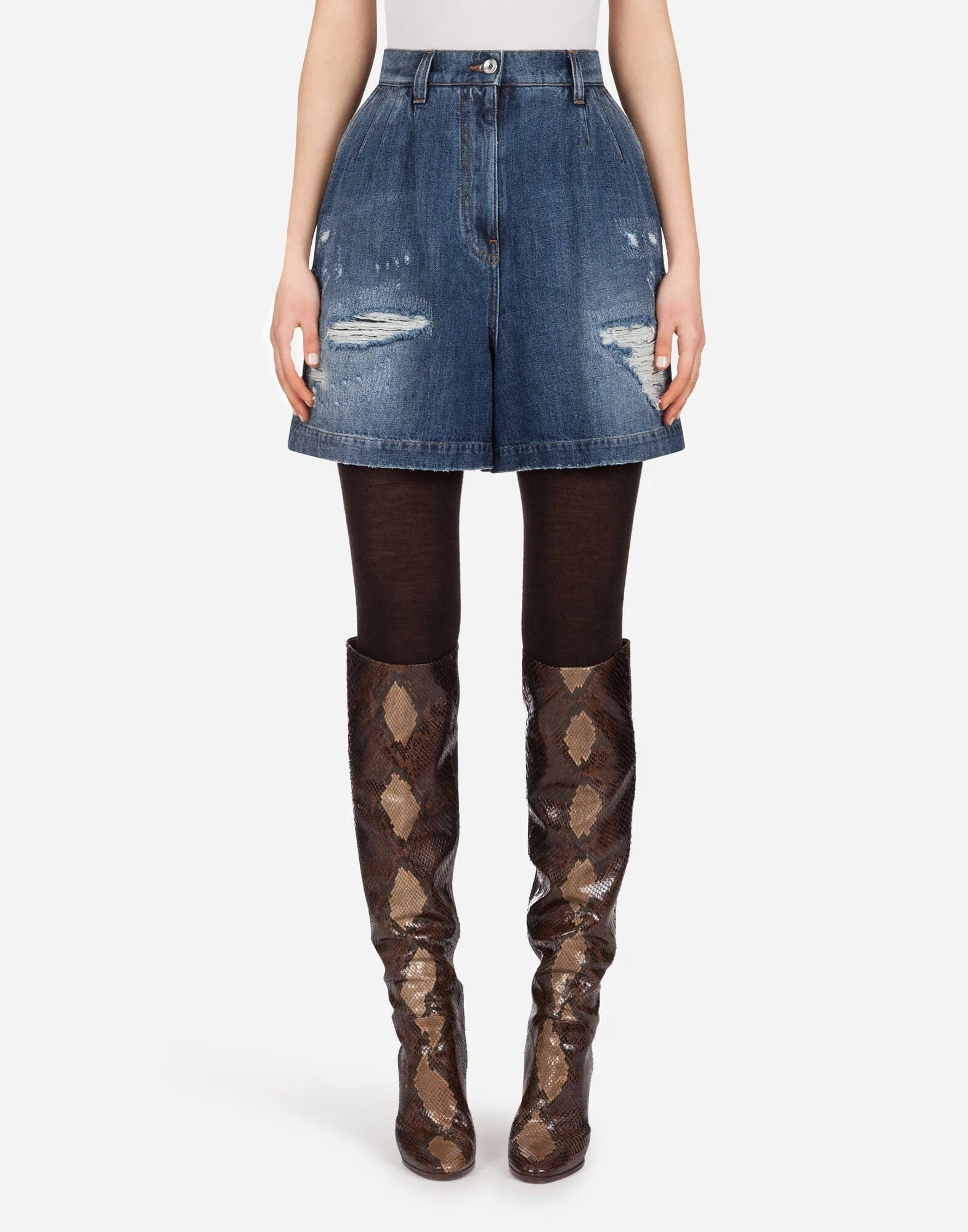 Denim Shorts With Rips