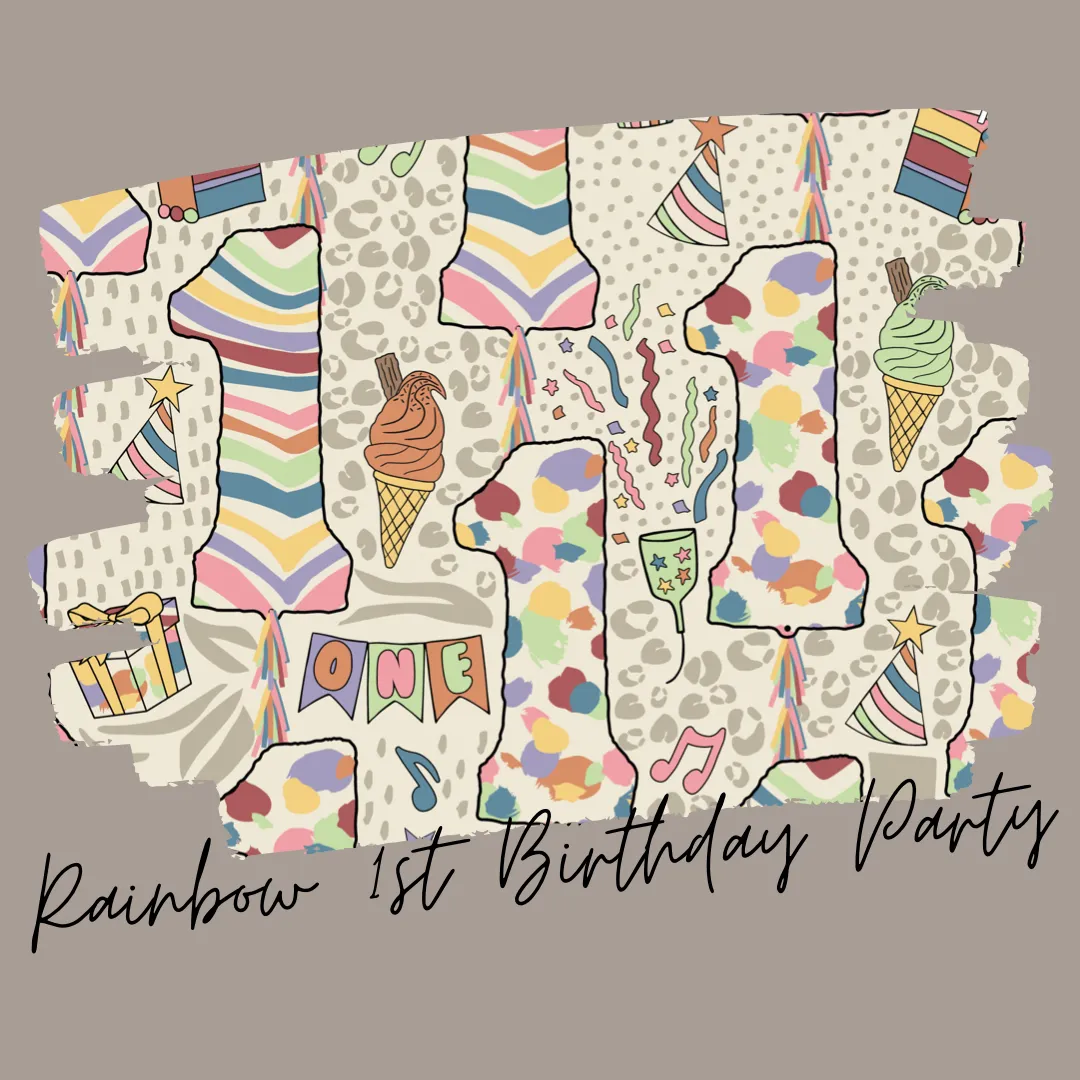 Rainbow 1st Birthday Party Bottoms